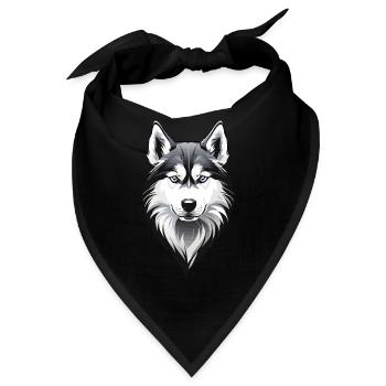 Husky Streetwear Hund Design Huskies Hunde - Bandana - Schwarz - Vorne