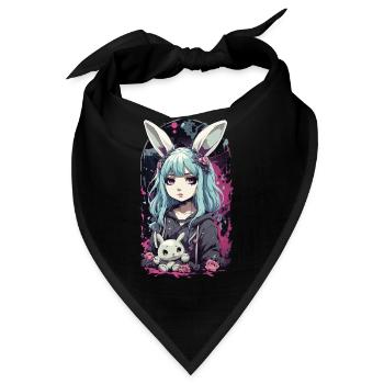 Kawaii Anime Bunny Goth Girl Manga Chic - Bandana - Schwarz - Vorne