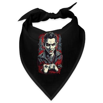 Vampir Ghul Gamer Design für Halloween - Bandana - Schwarz - Vorne