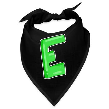 Buchstabe E Anfangsbuchstabe - Bandana - Schwarz - Vorne