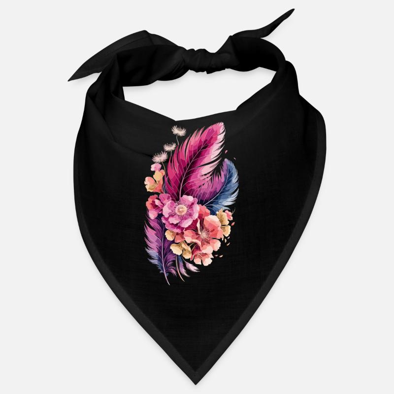  Boho Federn Und Blumen Aquarell Florales Bandana