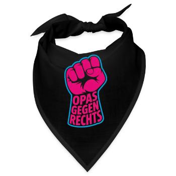 Antifaschistische Opas gegen Rechts - Antifa Logo - Bandana - Schwarz - Vorne