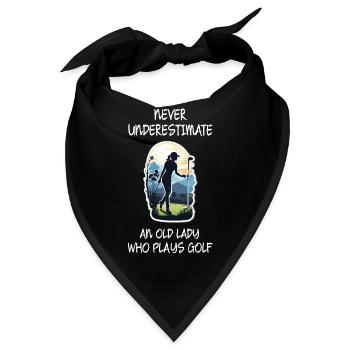 Unterschätze niemals eine alte Dame, die Golf spielt - Bandana - Schwarz - Vorne