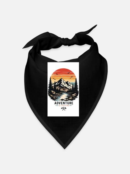 Abenteuer ruft – Bergsee Sonnenuntergang - Bandana - Schwarz
