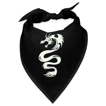 Weißer Drachen Silhouette - Bandana - Schwarz - Vorne