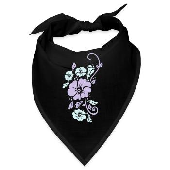 pflanzenmuster blumenmuster sommer - Bandana - Schwarz - Vorne