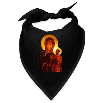 Unsere Liebe Frau von Czéstochowa, Schwarze Madonna - Bandana - Schwarz - Vorne