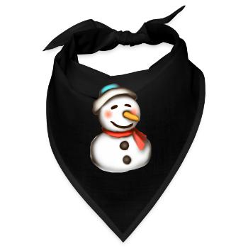 Bunter Schneemann im Lichterglanz - Bandana - Schwarz - Vorne
