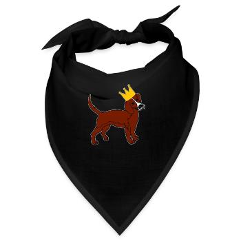 Hundekönig Krone Herrchen Frauchen - Bandana - Schwarz - Vorne