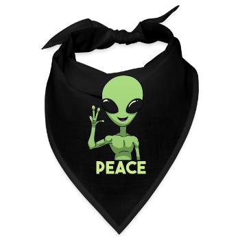 Peace Alien Friedenszeichen - Bandana - Schwarz - Vorne