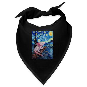 axolotl van gogh sternennacht - Bandana - Schwarz - Vorne
