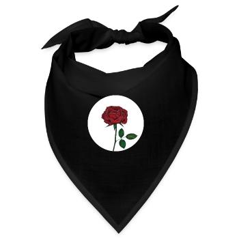 Rose Blumen Rosen Blumen tropisch - Bandana - Schwarz - Vorne