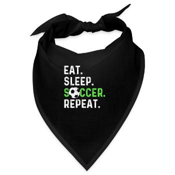 Eat sleep soccer repeat - Bandana - Schwarz - Vorne