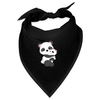 Mama und ich niedliches Panda mit Mama Geschenk - Bandana - Schwarz - Vorne