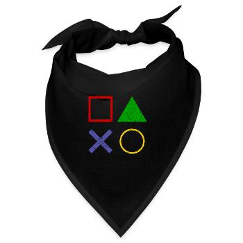Gamepad Tasten Used Look - Bandana - Schwarz - Vorne