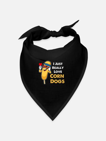 I Just Really Love CornDogs, Corndog Lover - Bandana - black