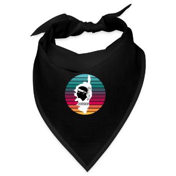 Corsica Insel Frankreich mit Piratenkopf Korsika - Bandana - Schwarz - Vorne