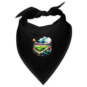 Football Stadium in Watercolor Fussball Stadion - Bandana - Schwarz - Vorne