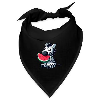 Zebra Melone Wassermelone Frucht Fruchtig - Bandana - Schwarz - Vorne