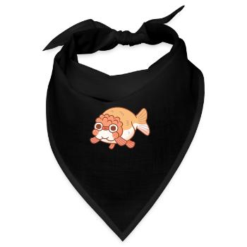 Süßes Derpy Ranchu Goldfisch Gekritzel - Bandana - Schwarz - Vorne