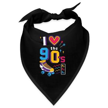 90er Jahre Mottoparty 1990er Neunziger Kostüm - Bandana - Schwarz - Vorne