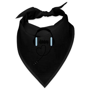 Headphones In Love for DJing - Bandana - Schwarz - Vorne