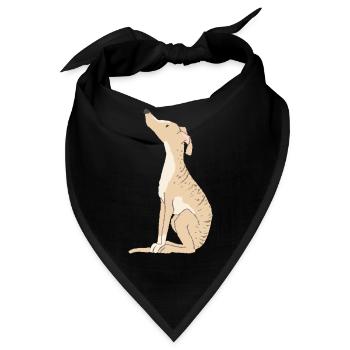 Windhund gestromt - Bandana - Schwarz - Vorne