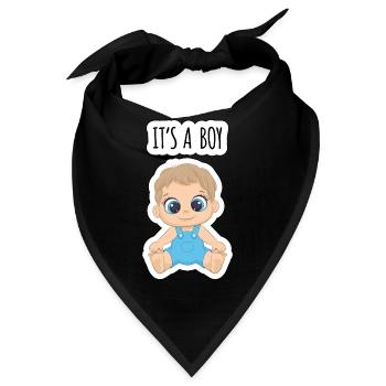 Es ist ein Junge - Bandana - Schwarz - Vorne