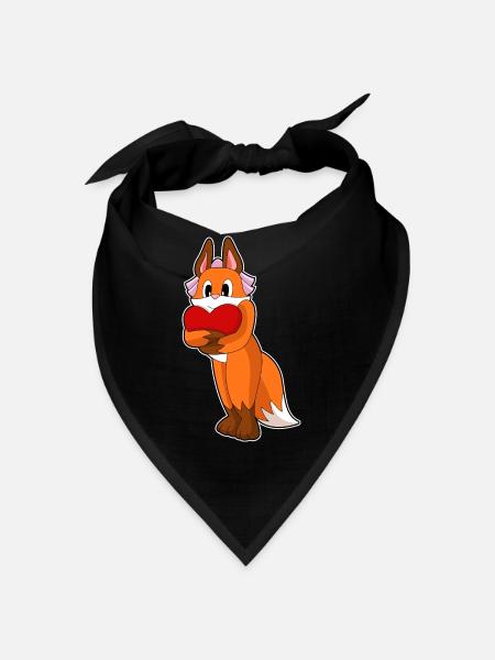 Fox Bride Heart Wedding - Bandana - black - Front