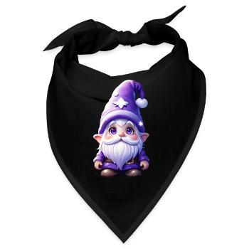 Violetter Weihnachtswichtel mit Zipfelmütze - Bandana - Schwarz - Vorne