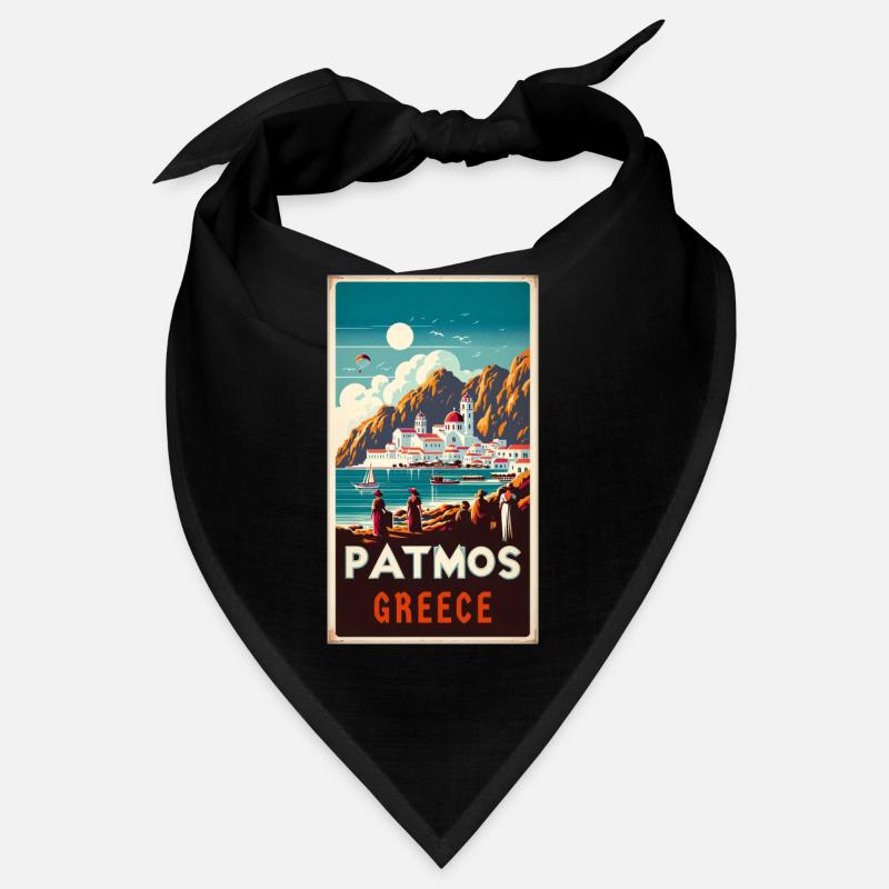 Design de vacances vintage à Patmos en Grèce Bandana