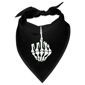 skull mittelfinger - Bandana - Schwarz - Vorne
