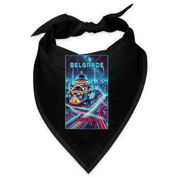 Belgrad Serbien Skyline Design - Bandana - Schwarz - Vorne