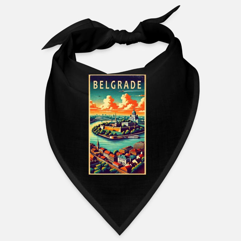 Belgrad Serbien Retro Design Bandana