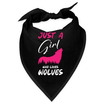 Just A Girl Who Loves Wolves - Bandana - Schwarz - Vorne