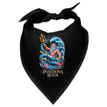  Poseidon's Realm Griechischer Meeresgott Poseidon - Bandana - Schwarz - Vorne