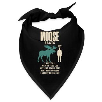 Moose Fakten Tierrekord Größenvergleich Tafel - Bandana - Schwarz - Vorne