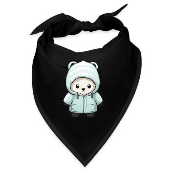 Eisbär Winter Polar Bär Comic - Bandana - Schwarz - Vorne