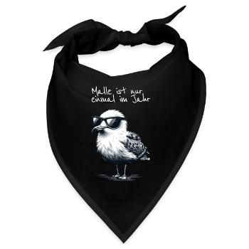 Malle ist nur einmal im Jahr Mallorca Möwe Shirt - Bandana - Schwarz - Vorne