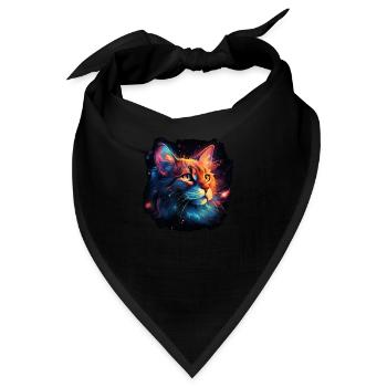 Katze für Katzenmamas, Geschenk Katze Samtpfote - Bandana - Schwarz - Vorne