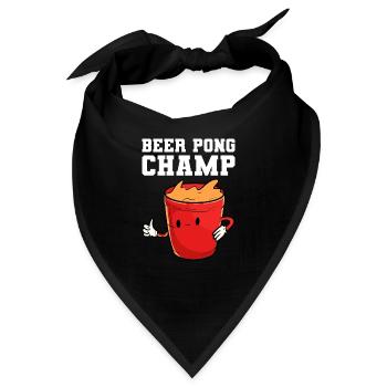 Beerpong Bierpong Bier Pong Champion - Bandana - Schwarz - Vorne