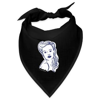 40er Jahre / Frau Porträt / Frauenpower / minavi - Bandana - Schwarz - Vorne