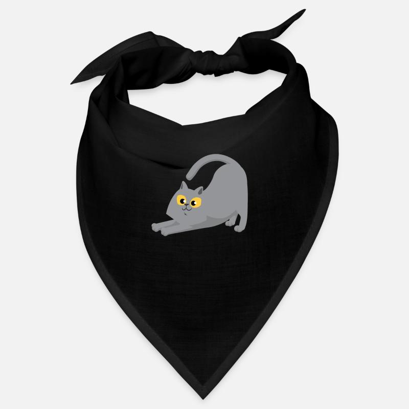 Heureux chat gris qui s'étend Bandana