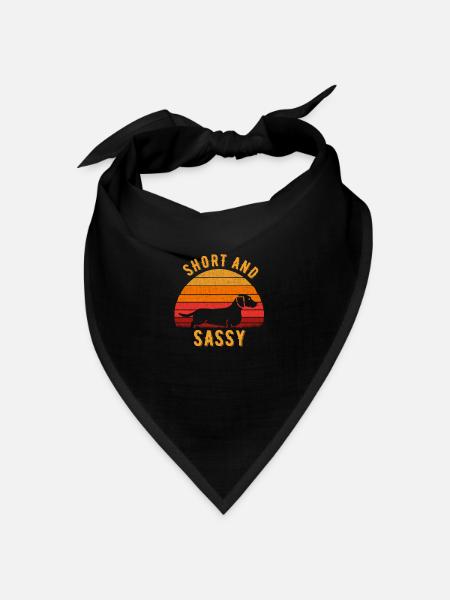 Vintage Dachshund Funny Weiner Dog Short Sassy - Bandana - black