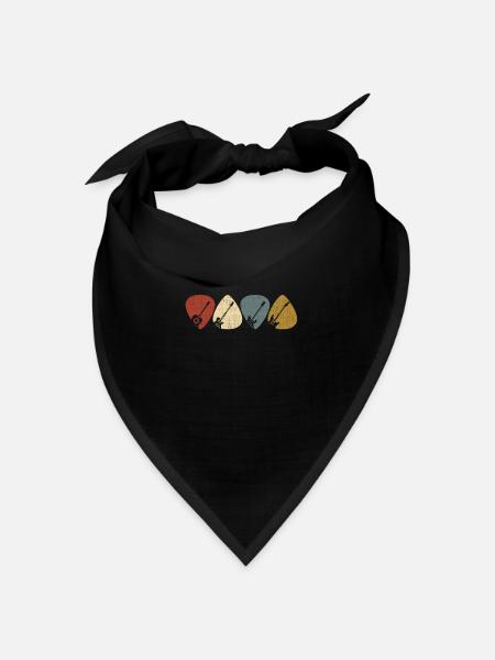 Guitar Pick Gift, Gitarrist Retro Vintage Musiker - Bandana - Schwarz