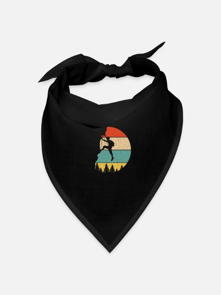 Retro Vintage Climbing- grimpeur grimpeur - Bandana - noir - Devant