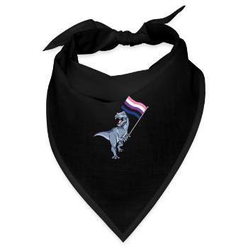 Genderfluid Flag Dinosaurier LGBTQIA Gender Pride - Bandana - Schwarz - Vorne
