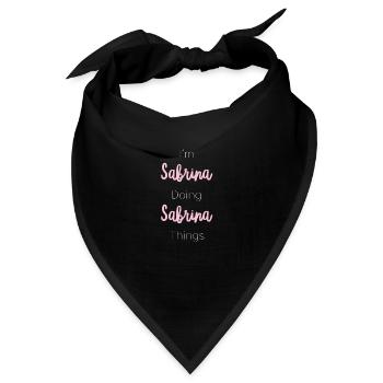 Sabrina Personalisiertes Namensgeschenk Frau Mädchen Pink - Bandana - Schwarz - Vorne