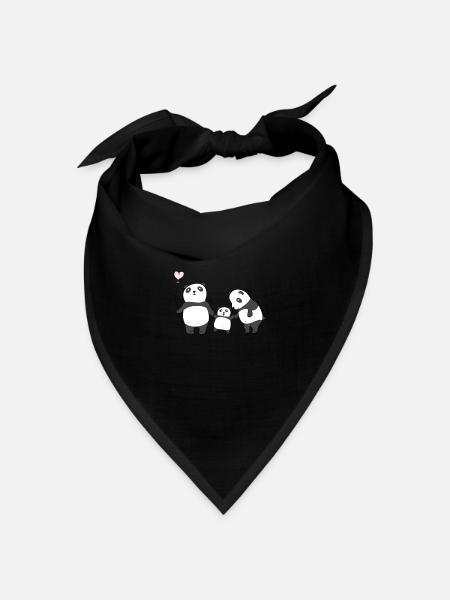 Famille de panda Promenade - Bandana - noir