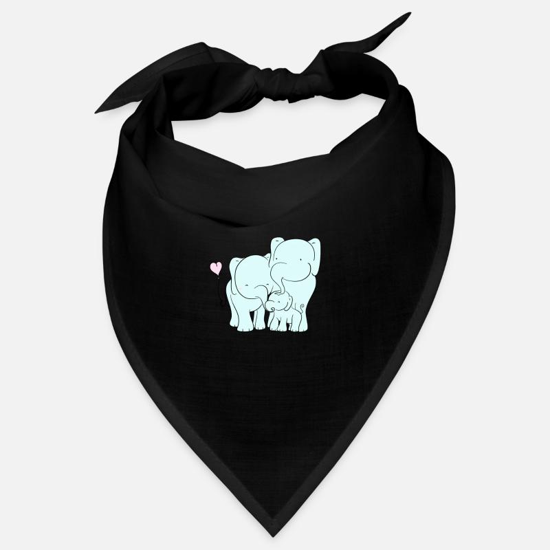 Famille d'éléphants câlins Bandana